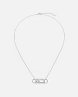 سلسال نسائي بتصميم عصري بلون فضي