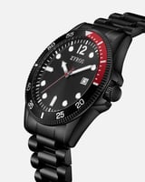 ساعة رجالية من الستيل بلون أسود