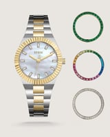 ساعة نسائية لجمالك ستيل بلون ذهبي وفضي