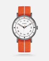 ساعة دِيباج الرجالية بسير من القماش بلون أورنج