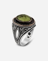 خاتم رجالي بحجز الزولتانيت الطبيعي