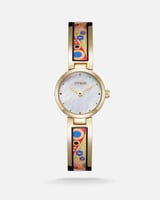 ساعة آرت ميوز النسائية بلون ذهبي وميناء صدفي