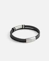 طقم رجالي ملكي ساعة بلون أسود واسوارة