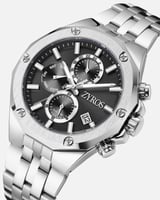 ساعة رجالية ستيل باللون الفضي