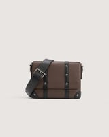 شنطة رجالي من الجلد بمقاس متوسط بلون بني