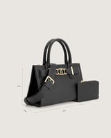 شنطة برق النسائية جلد بلون أسود