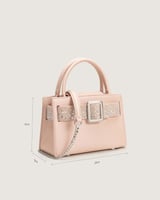 شنطة بريق النسائية جلد بلون وردي