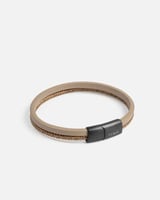 اسوارة رجالية بتصميم اسورتين معا باللون البني