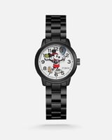 ساعة للأطفال بسير ستيل بلون أسود