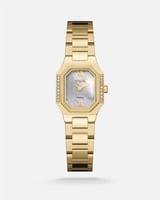 ساعة نسائية تتزين ب 16 فص من الألماس بلون ذهبي