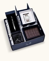 طقم رجالي ملكي مناسب للإهداء الساعة بلون فضي وذهبي