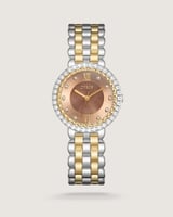 ساعة هالة النسائية ستيل بلون ذهبي وفضي