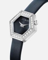 ساعة نسائية من الجلد بلون أزرق