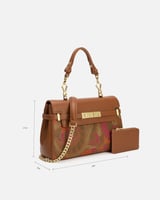 شنطة نسائية بلمسة من الفن بلون بني