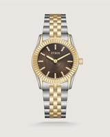 ساعة خط الزمن النسائية بلون ذهبي وفضي