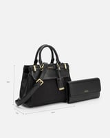 شنطة فاخرة بتصميم واسع بلون أسود