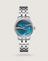 ساعة مَوج النسائية من الستيل بلون فضي