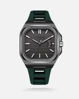 هدية رجالية من ساعة ومحفظة بلون أخضر