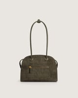 شنطة تالة النسائية مخمل بلون زيتي