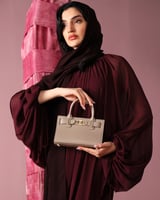 شنطة برق النسائية جلد بلون بيج