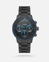 ساعة رجالية بسير من الستيل بلون رمادي