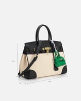 شنطة نسائية واسعة بلون أسود وبيج