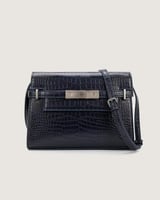 شنطة نسائية جلد أنيق بلون أزرق