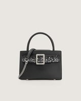 شنطة بريق النسائية جلد بلون أسود