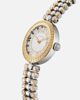 ساعة حرير النسائية بلون ذهبي وفضي