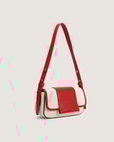 شنطة حِرفة النسائية لكل يوم بلون أبيض وأحمر.