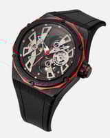 ساعة رجالية بسير ربل بلون أسود