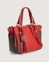 ‎ شنطة نسائية من الجلد بلون أحمر