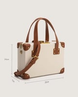 شنطة ياقوت النسائية من الجلد بلون بيج وبني.