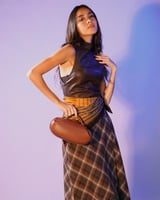 شنطة حُلم النسائية جلد بلون بني