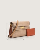 شنطة لمار النسائية بلون البيج والبني