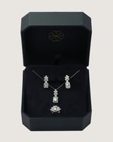 طقم اكسسوار نسائي أنيق بلون فضي