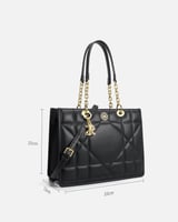 ‎ شنطة نسائية من الجلد باللون الأسود