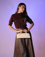 شنطة رحيق النسائية جلد بلون أبيض