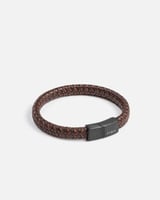 اسوارة رجالية عريضة من الجلد بلون بني