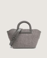 شنطة نسائية من القماش الجينز بلون رمادي