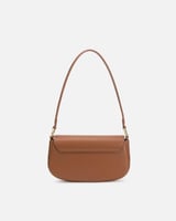 شنطة نسائية بمقاس متوسط بلون بني.