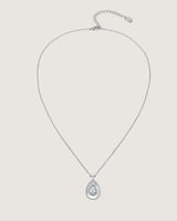 سلسلة نسائية بتصميم عصري بلون فضي