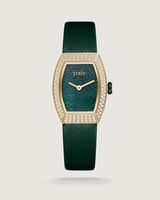 ساعة أَديم النسائية جلد بلون أخضر