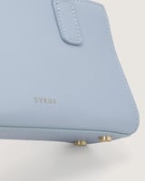 شنطة برق النسائية جلد بلون أزرق