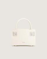 شنطة بريق النسائية جلد بلون أبيض