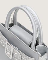 شنطة بريق النسائية جلد بلون فضي