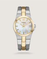 ساعة وتين النسائية بلون ذهبي وفضي