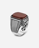 خاتم رجالي من الفضة بلون عودي