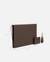 طقم فاخر شنطة وميدالية ومحفظة باللون البني