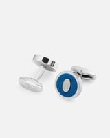 كبك رجالي بتصميم كلاسيك فضي وأزرق